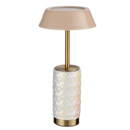 5454/8TLA L-VISION ODL_EX26 светлая бронза/бежевый/жемчужный/металл/керамика Настольная лампа беспроводная LED*8W 3000K LULU