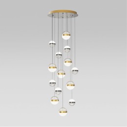 5037/132L L-VISION ODL24 389 ант.бронза/никель/прозрачн/молочный/металл/акрил Люстра каскадная LED132W 4000K 6600лм RONI