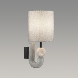 5410/1WA MODERN ODL_EX23 73 черный матов./серый металл/полирезин/ткань Бра E14 1*40W BAGEL