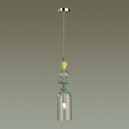 4893/1 CLASSIC ODL_EX22 107 хром/раноцветн./керамика/стекло Подвес E14 1*40W 4893/1 BIZET