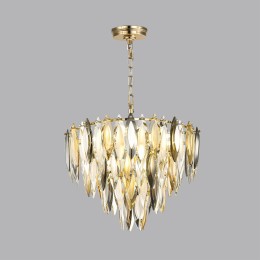 5068/12 HALL (В 2-Х КОРОБКАХ) ODL24 501 золото/дымчат./янтарн./матовый белый/металл/хрусталь Люстра E14 12*40W VILNA