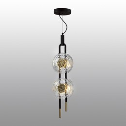 5407/23L MODERN ODL_EX24 27 черный/золотой/металл/стекло Подвес LED 23W 3000K 1940Лм MAGNET