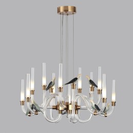 5431/30L L-VISION ODL_EX24 11 золотой(под латунь)/белый градиент/беж./зеленый/ металл/стекло/керамика Люстра LED 30W 4000K LARK