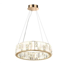 5072/60L HALL ODL24 495 золото/прозрачный/белый/металл/хрусталь/алебастр Люстра LED 60W 3700K CROSSA