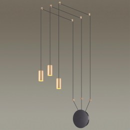 3898/3 L-VISION ODL20 225 черный/золот./металл Накладн св-к GU10 50W*3 (повод 7м, 10 крепл) LUCAS