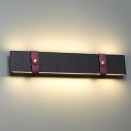 6629/25WL HIGHTECH ODL24 153 металл/экокожа/ткань/акрил бордовый/черный Настенный светильник IP20 LED 25W 3000K 220V VINCENT