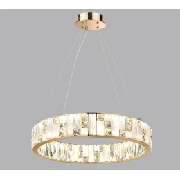 5072/80L HALL ODL24 495 золото/прозрачный/белый/металл/хрусталь/алебастр Люстра LED 80W 3700K CROSSA