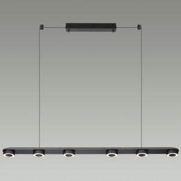 6631/64L HIGHTECH ODL24 155 металл/черный/акрил Подвесной линейный светильник IP20 LED 64W 1667Лм 3000K 220V с раздельным вкл. Верх/низ TURMAN