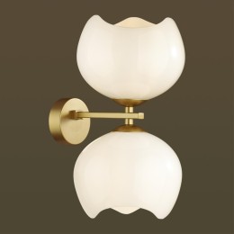 4873/2W MODERN ODL_EX22 85 золотой/белый/стекло Бра E14 2*40W WATERLILY