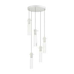 5058/25LB PENDANT ODL24 325 белый/прозрачный/металл/стекло Люстра каскадная LED 5*5W 3000K SCROW