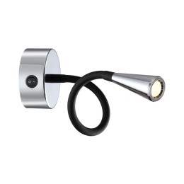 4348/3WL HIGHTECH ODL23 287 хром полированный/черный/металл Настенный св-к выкл на корпусе IP20 LED 3W 263Лм 3000K ODDS