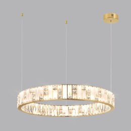 5072/100L HALL ODL24 495 золото/прозрачный/белый/металл/хрусталь/алебастр Люстра LED 100W 3700K CROSSA