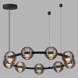 5041/90L L-VISION ODL24 427 черн./золото/дымчатый/металл/стеко Люстра LED 90W 4000К 7751Лм TRONI