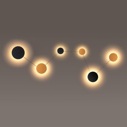 4211/51WL HIGHTECH ODL20 189 черн/золот/металл Настенный светильник провод 2,2м LED 29W GALAXY