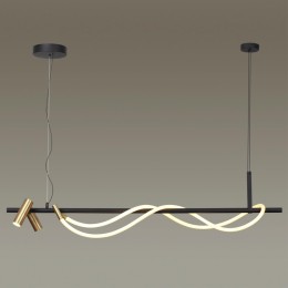 4397/30L HIGHTECH ODL23 137 черный/античная бронза/металл/канат Подвесной св-к с раздельн. вкл IP20 LED 30W 1200Лм 3000K CORDA