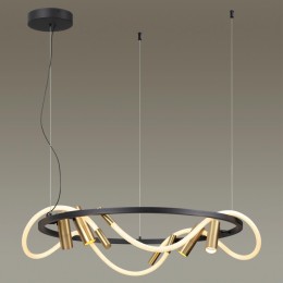 4397/55L HIGHTECH ODL23 135 черный/античная бронза/черный/металл/канат Подвесной св-к с раздельн. вкл. IP20 LED 50W 2020Лм 3000K CORDA