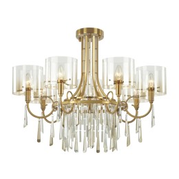 4886/7 HALL ODL_EX23 89 бронзовый/янтарн./металл/стекло Люстра E14 7*40W NICOLE