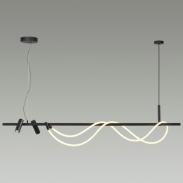 4391/40L HIGHTECH ODL24 139 черный/металл/канат Подвесной св-к с раздельн. вкл IP20 LED 40W 1580Лм 4000K CORDA