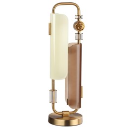 5467/10TL MODERN ODL_EX26 белый/коричневый/античная бронза/металл/стекло/декор металл Настольная лампа LED x 10W (5W*2) 3000K LION