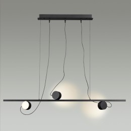 6600/21L HIGHTECH ODL23 255 черный/металл Подвесной светильник IP20 LED 21W 1590Лм плафоны на магните 3000K NERA