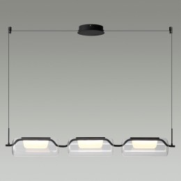 5003/30L L-VISION ODL23 329 черный матовый/прозрачный/стекло Люстра LED 30W 3000K KAVIA