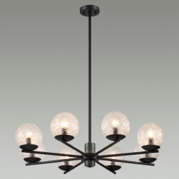 5026/8 MODERN ODL23 389 черный матовый/темно-зеленый/прозрачный металл/мрамор/стекло Люстра E14 8*40W GREENI