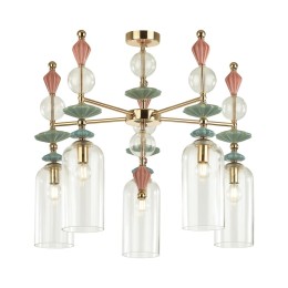 4855/5C CLASSIC ODL_EX21 103 золото/разноцветн./керамика/стекло Люстра потолочная E14 5*40W BIZET
