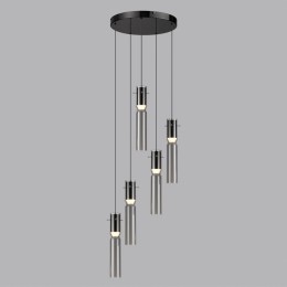 5058/25L PENDANT ODL24 325 черный/дымчатый/металл/стекло Люстра каскадная LED 5*5W 3000K SCROW