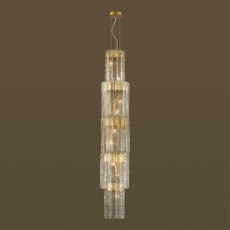 4938/9 HALL (В 2-Х КОРОБКАХ) ODL22 540 матов.золотой/прозрачный/стекло/ Люстра E14 9*40W MERKALE