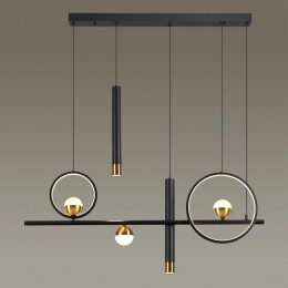 4357/57L HIGHTECH ODL23 255 черный/античная бронза/металл Подвесной светильник с раздельн. включением и ПДУ IP20 LED 57W 2565Лм 3000K TEANA