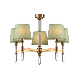 4887/5 MODERN ODL_EX22 115 бронзовый/зеленый/абажур ткань Люстра E14 5*40W LONDON