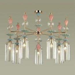 4855/7C CLASSIC ODL_EX21 102 золото/разноцветн./керамика/стекло Люстра потолочная E14 7*40W BIZET