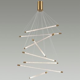 4369/80L HIGHTECH ODL23 145 полированное золото/акрил с пузырьками Подвесной св-к IP20 LED 60W 3000K SPARKY