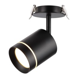 357688 SPOT NT18 450 черный Встраиваемый светильник IP20 LED 3000K 9W 160-265V ARUM