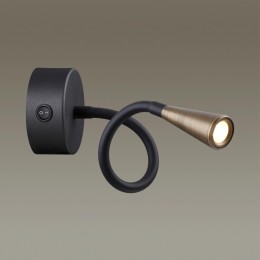 4289/3WL HIGHTECH ODL22 287 черный с античн.бронзой Настенный светильник с выкл. IP20 LED 3W 265Лм 3000K ODDS