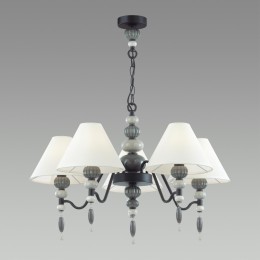 4896/5 MODERN ODL_EX23 65 черный матов./серый/молочный металл/керамика/ткань Люстра E14 5*40W SOCHI