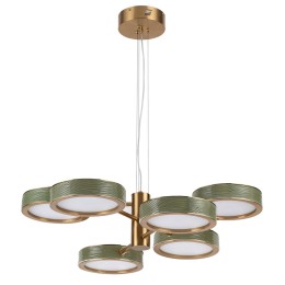 5450/99LA L-VISION ODL_EX26 зеленый/античная бронза/металл/керамика/хрусталь/акрил Подвес LED x 99W 2000К/3000K/4000K/переключ. RIVIERA