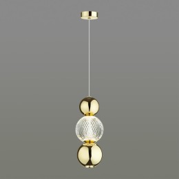 5008/7LA L-VISION ODL23 465 золотой/прозрачный/металл/акрил Подвес LED 7W 4000K 300Лм CRYSTAL