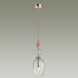 4855/1B CLASSIC ODL_EX21 105 золото/разноцветн./керамика/стекло Подвес E14 1*40W BIZET