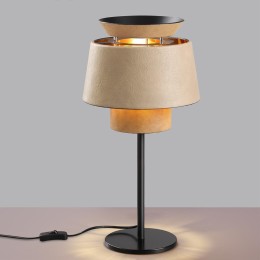 4992/1T PENDANT ODL24 401 черный/бежевый/терракотовый/золотой/металл/экокожа Настольная лампа E27 1*60W KRESSA