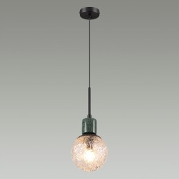 5026/1 MODERN ODL23 389 черный матовый/темно-зеленый/прозрачный металл/мрамор/стекло Подвес E14 1*40W GREENI