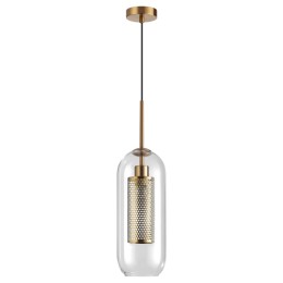 4940/1 PENDANT ODL22 335 античн.бронза/металл/прозрачный/стекло Подвес E27 1*40W CLOCKY