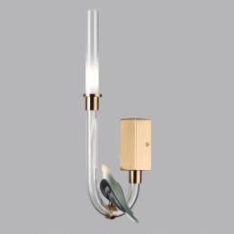 5431/2WL L-VISION ODL_EX24 11 золотой(под латунь)/белый градиент/беж./зеленый/ металл/стекло/керамика Бра LED 2W 4000K LARK