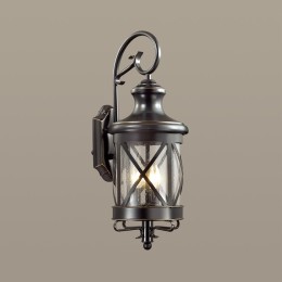 4045/3W NATURE ODL18 655 черный/зол.патина Уличный настенный светильник IP44 E14 3*60W 220V SATION