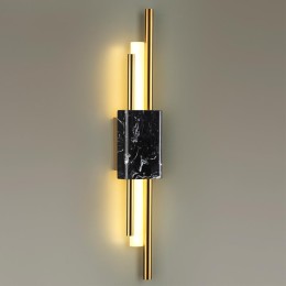 4361/10WL MIDCENT ODL23 127 черный мрамор/золотистый металл Настенный св-к IP20 LED 10W 3000K 625Лм MARMI