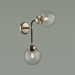 4971/2W LOFT ODL22 477 черный/золотой/прозрачный/стекло Бра E27 2*40W PRIAMA