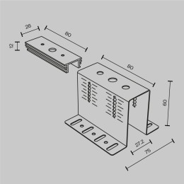 Комплектующие для накладной трековой системы Technical TRA034HCB