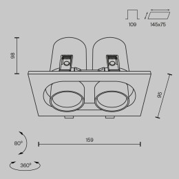 Встраиваемый светильник Technical DL045-02-10W3K-B
