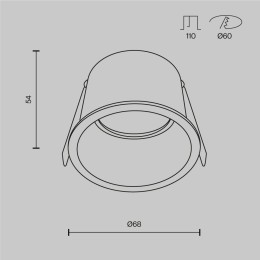 Встраиваемый светильник Technical DL049-01W