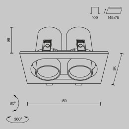 Встраиваемый светильник Technical DL045-02-10W4K-W